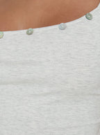 Women's Mimmi One Shoulder Button Detail Top Grey