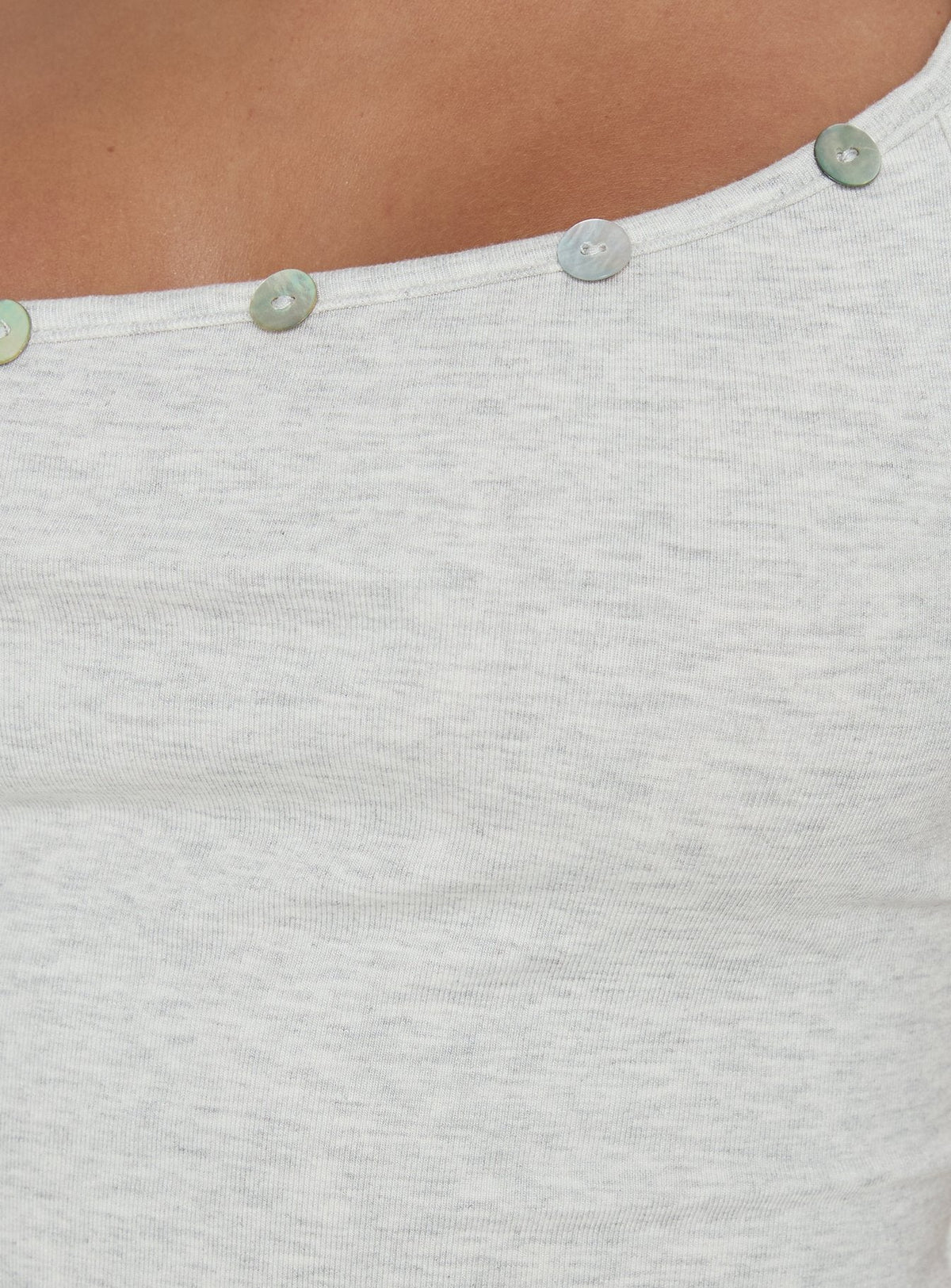 Women's Mimmi One Shoulder Button Detail Top Grey