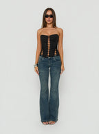 Women's Eden Lace Up Corset Black