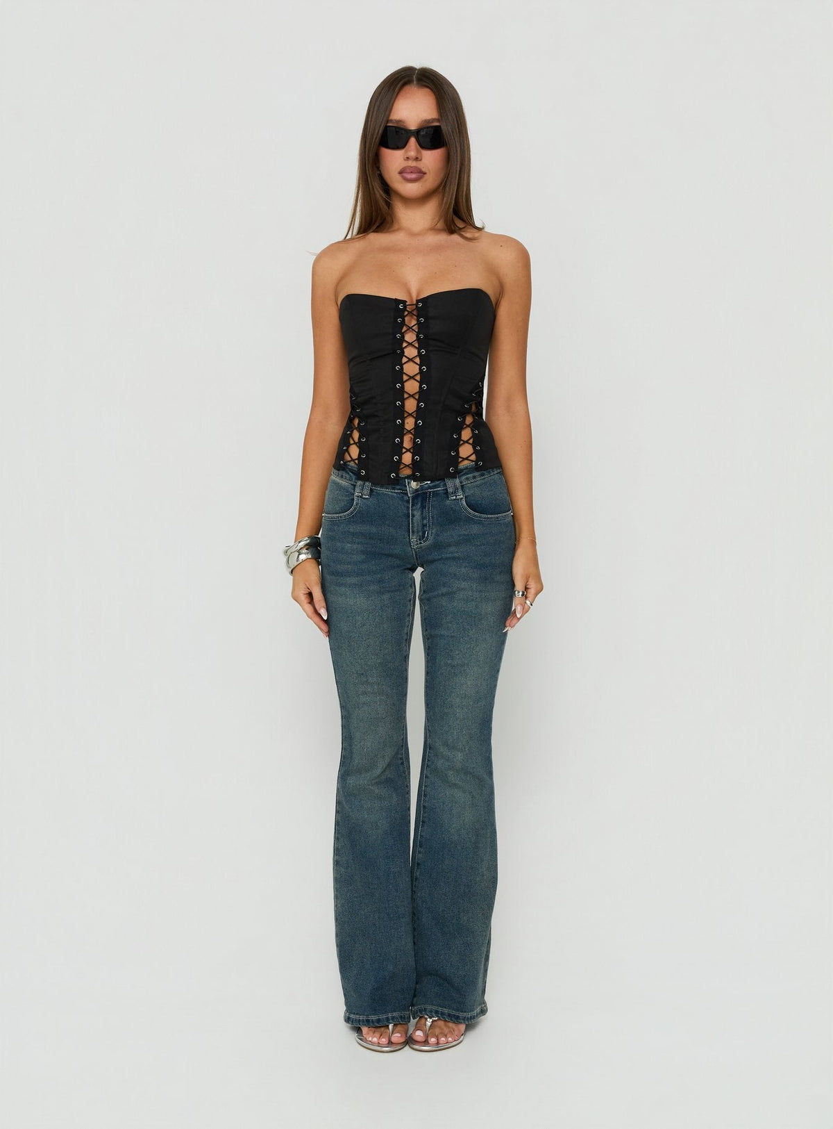 Women's Eden Lace Up Corset Black