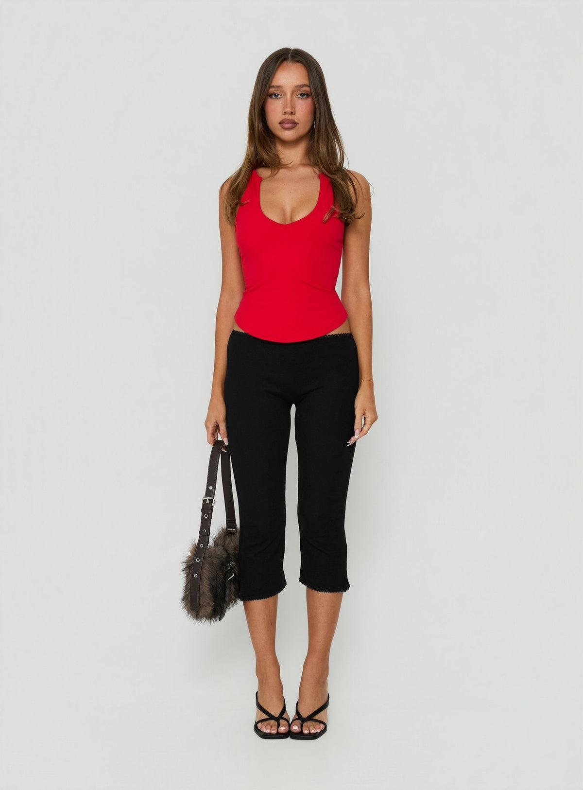 Women's Baseline Rib Capri Pants Black