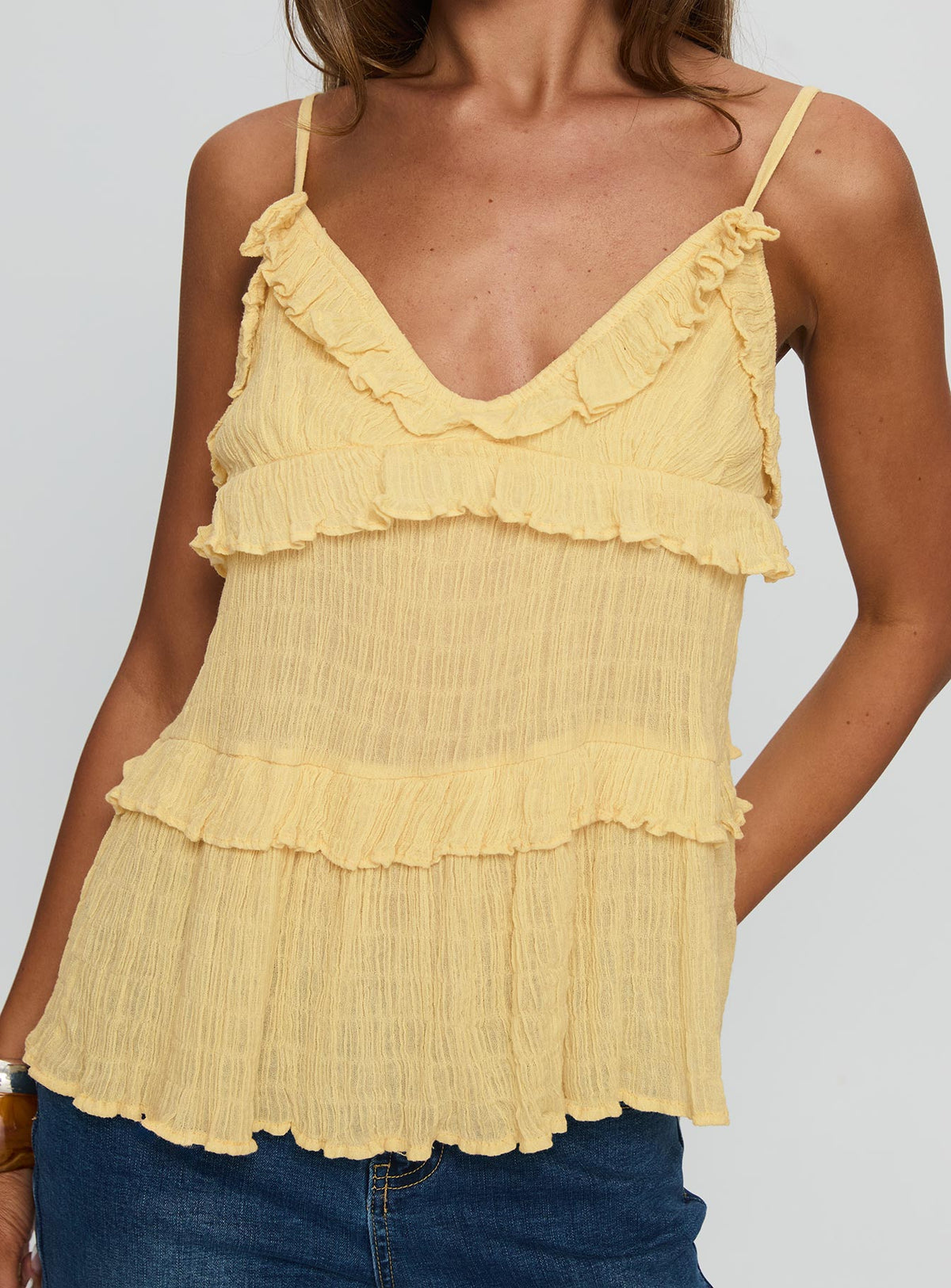 Women's Jorjia Ruffle Cami Top Yellow