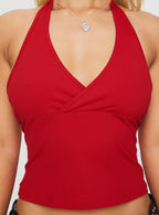 Women's Stand By Halter Top Red