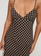 Women's Jorjana Maxi Dress Brown / White Polka Dot — Dress