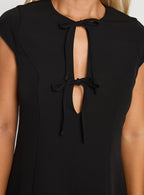 Women's Adeleine Bow Mini Dress Black — Dress