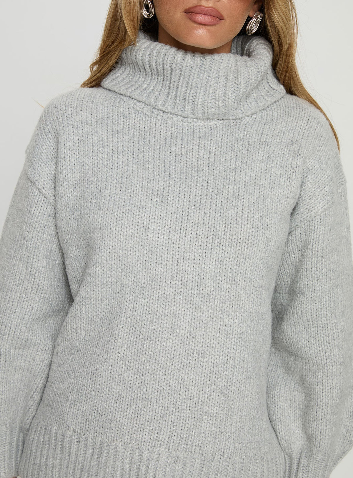 Women's Let Love In Knit Sweater Grey