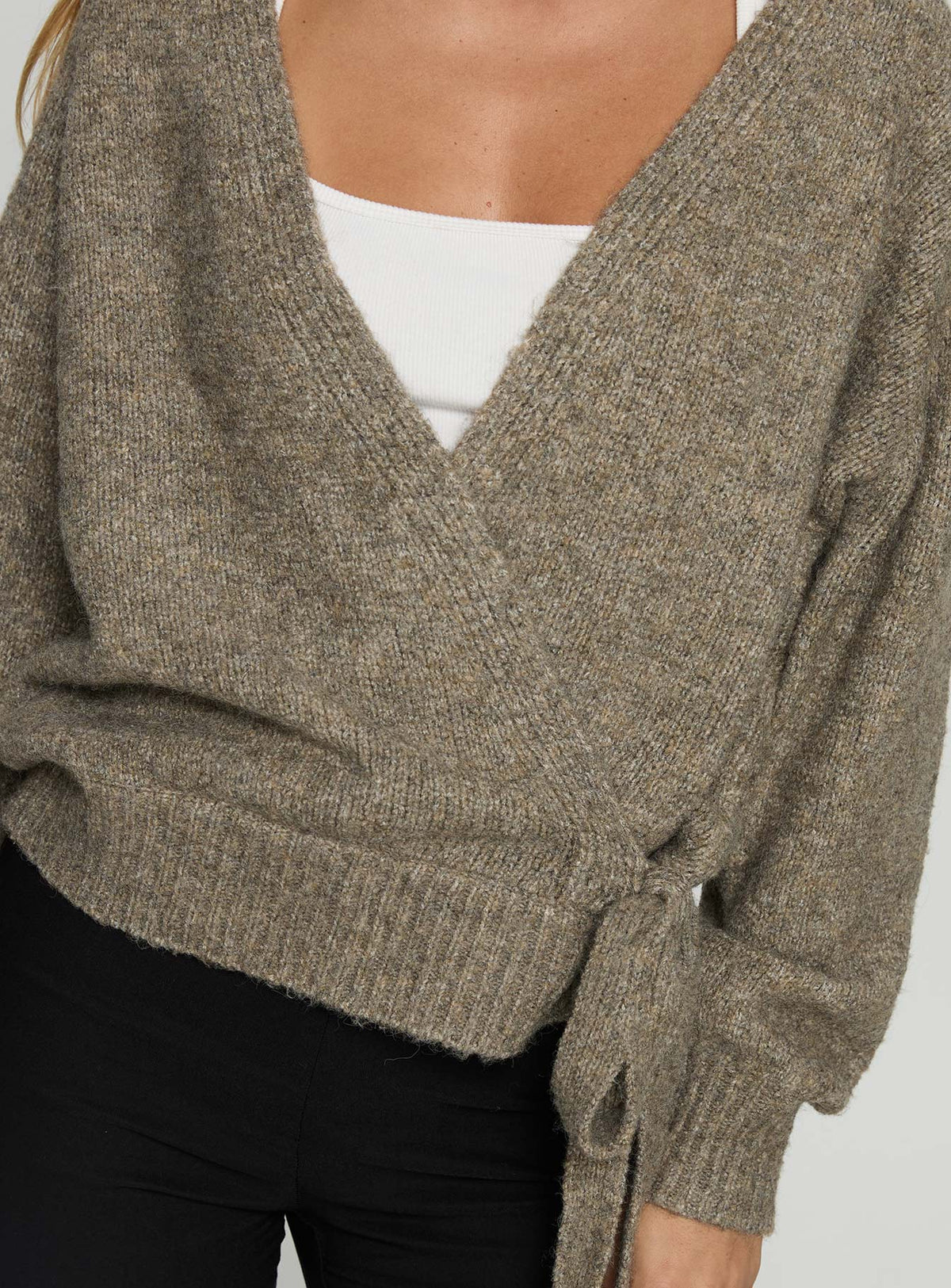 Women's Daelan Wrap Knit Cardigan Brown — Sweater