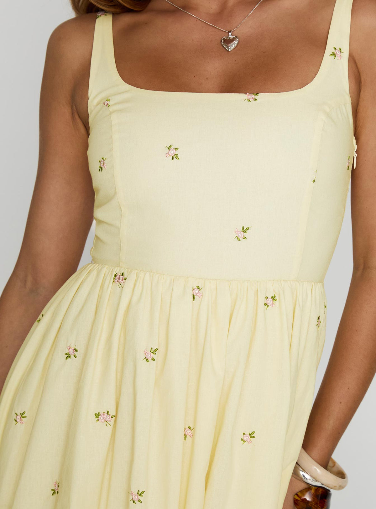 Women's Cartmel Embroidered Maxi Dress Cream — Dress