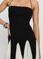 Women's Delamere Mini Dress Black / White Contrast — Dress