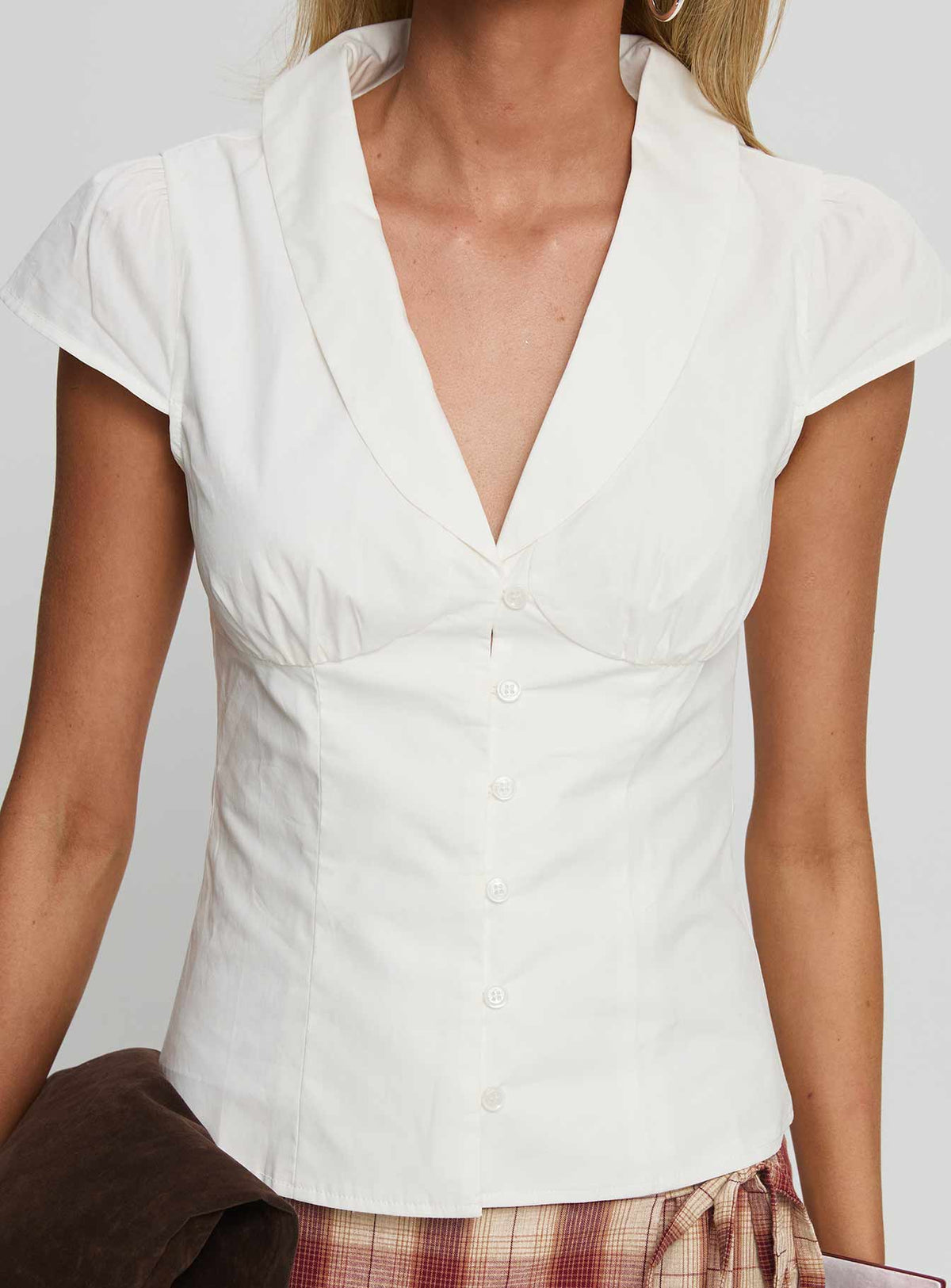 Women's Ellis Island Collared Top White