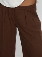 Women's Vianca Low Rise Linen Pant Chocolate