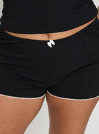 Women's Slow Start Jersey Sleep Short Black Curve