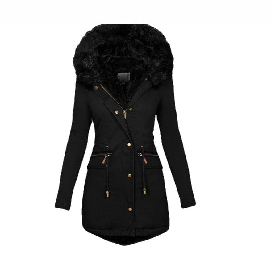 Women's Plush-Trim Hooded Parka