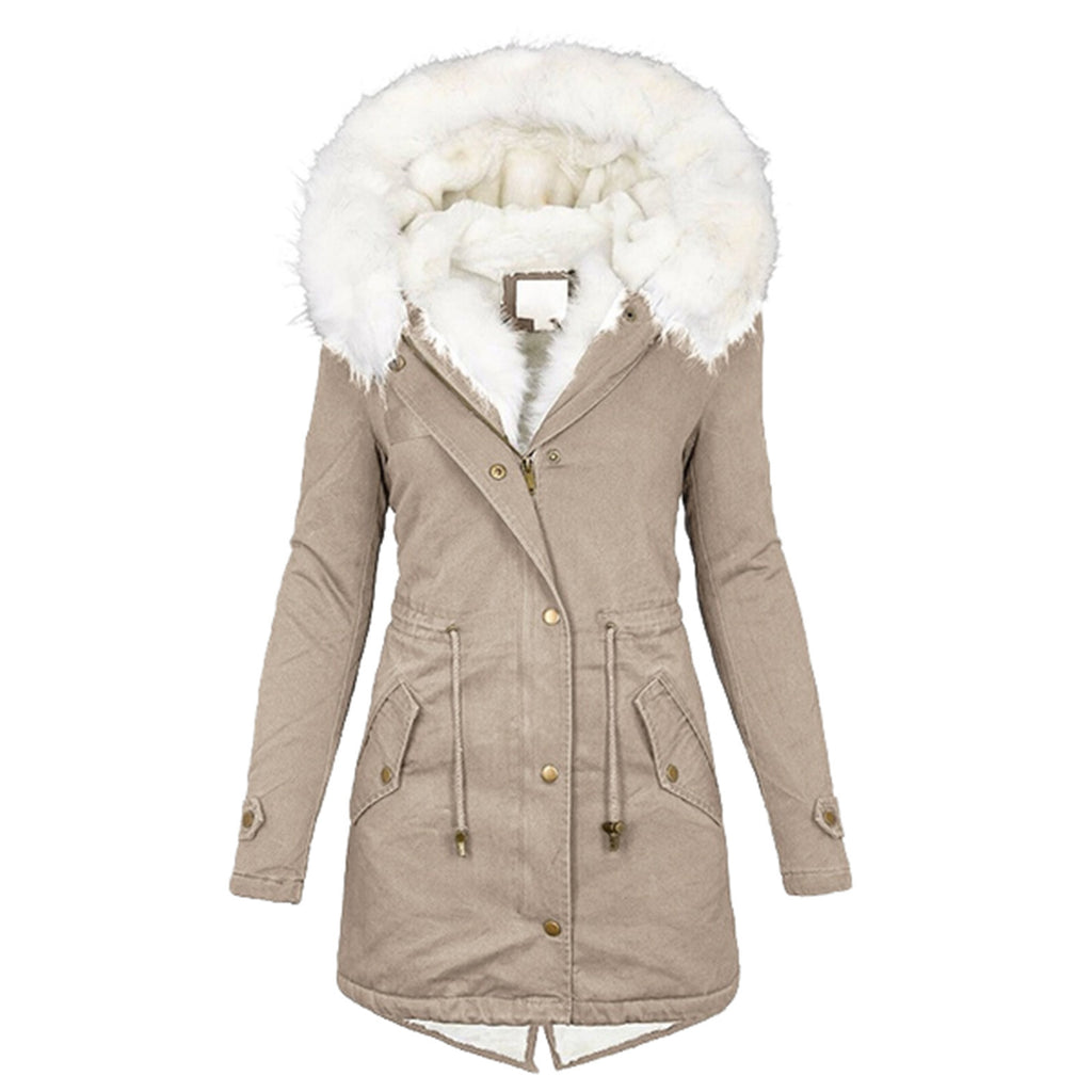 Women's Fleece-Lined Hooded Coat