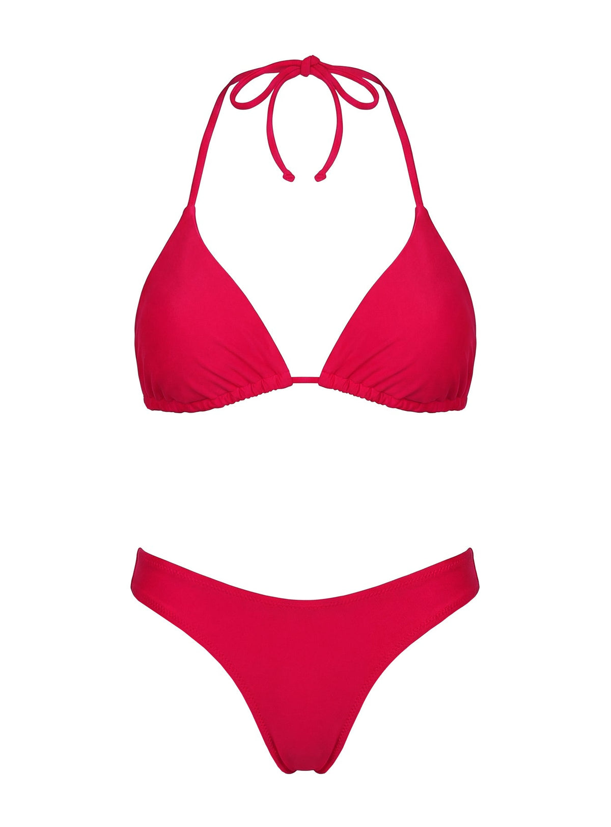 Women's Jenner Triangle Bikini Top Red — Swimwear