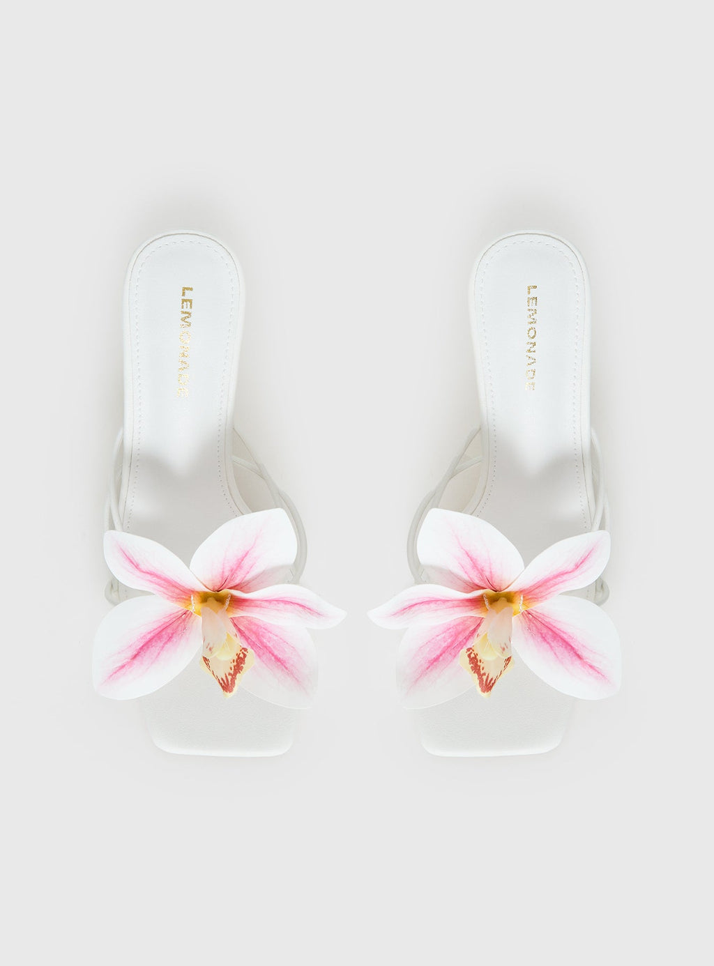 Women's Exotic Etty Floral Detail Heels White