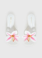 Women's Exotic Etty Floral Detail Heels White