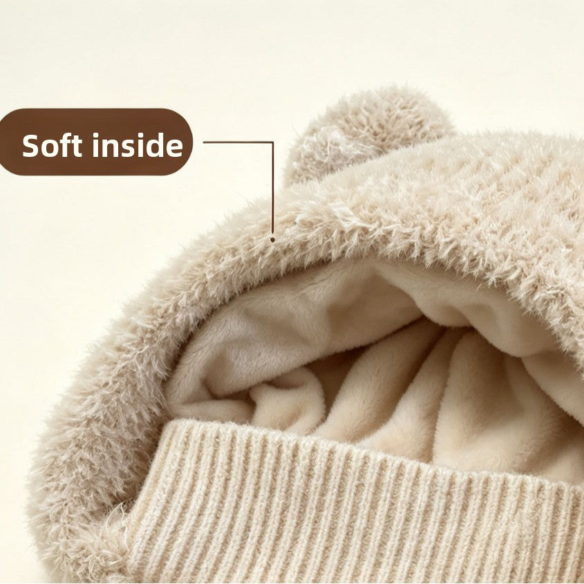 Plush Bear-Ear Hood - Adult & Kids