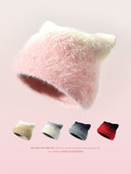 Plush Cat-Ear Knit Beanie