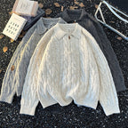 Women's Cable-Knit Quarter-Zip Sweater