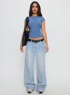 Women's Nyren Low Back Boatneck Top Blue Stripe