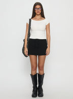 Women's Baseline Rib Skort Black — Skirt
