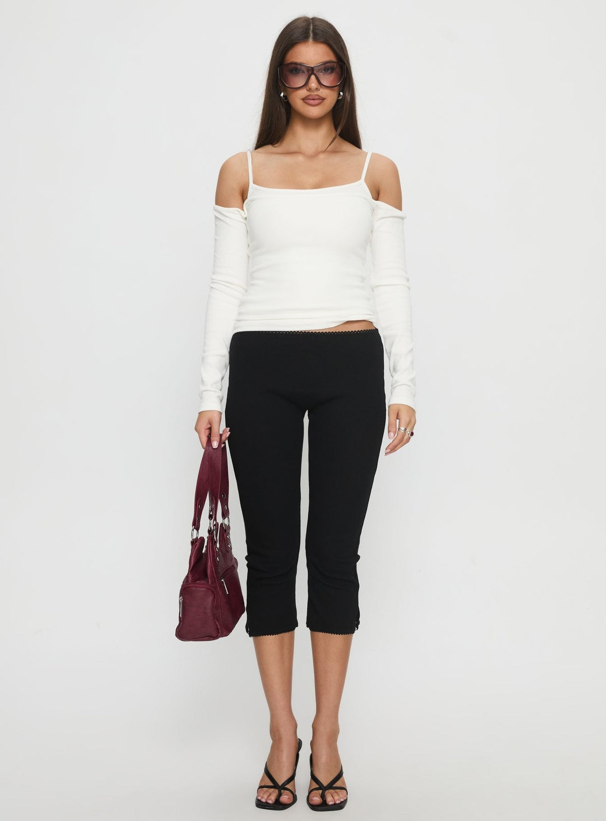 Women's Baseline Rib Capri Pants Black