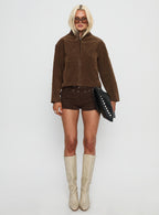 Women's Jessalynn Faux Suede Zip Through Jacket Brown