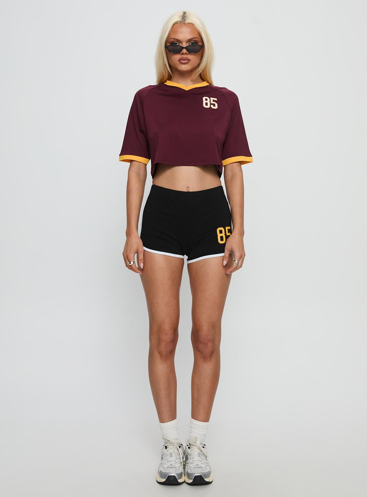 Women's ASU Cropped Soccer Jersey Tee Maroon