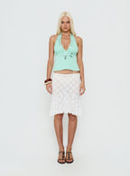 Women's Infinity And Beyond Sequin Halter Top Turquoise