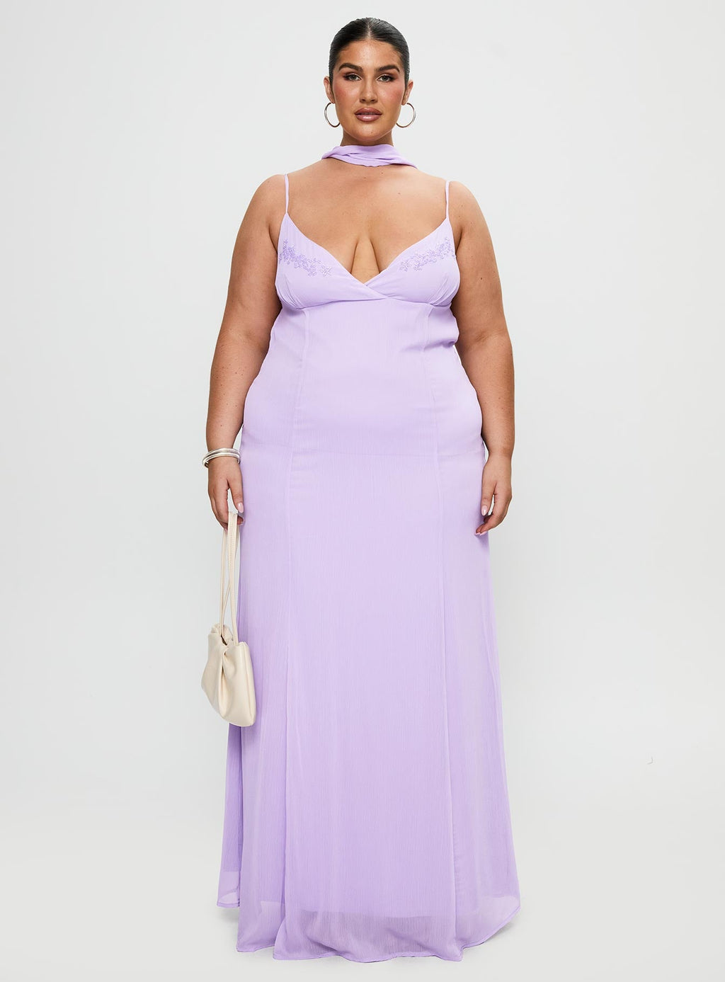 Women's Jadira Scarf Maxi Dress Purple Curve — Dress