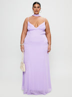 Women's Jadira Scarf Maxi Dress Purple Curve — Dress