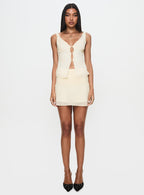 Women's Letting Go Gathered Waist Mini Skirt Cream