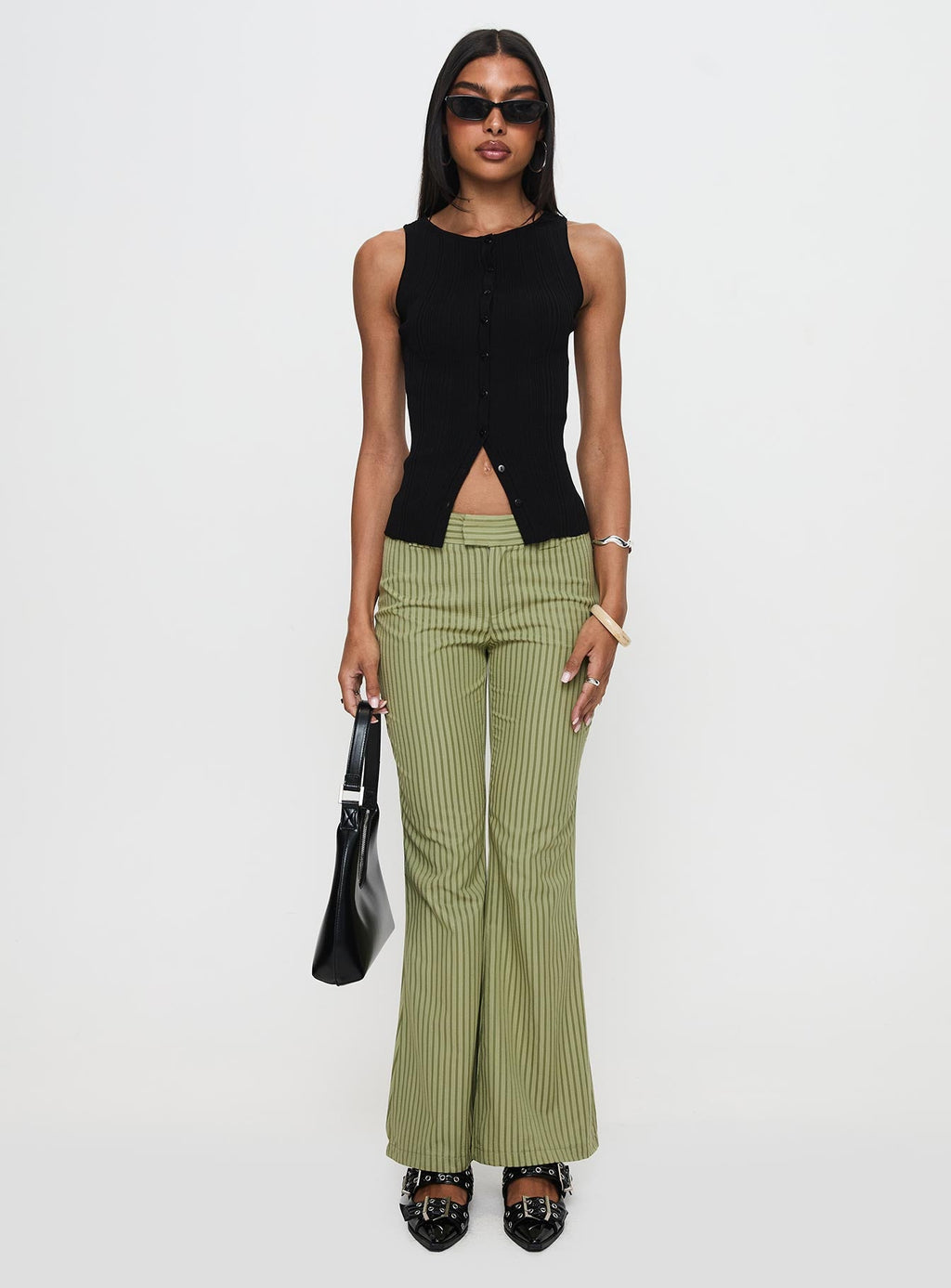 Women's Jinxed Pant Green Stripe