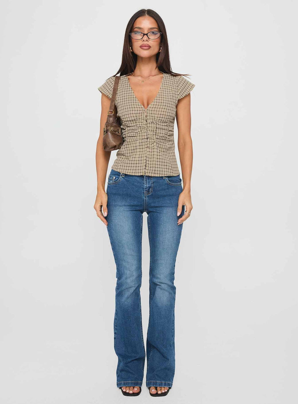 Women's Indulgence Corset Top Beige Check