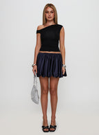 Women's Rubee Bubble Hem Mini Skirt Navy