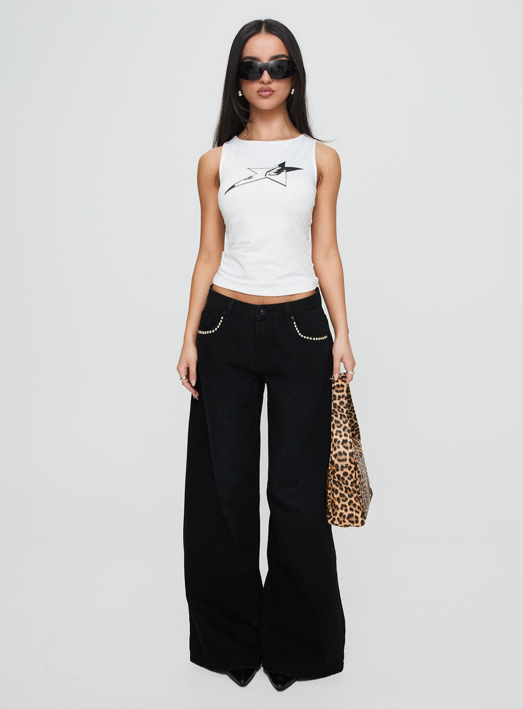 Women's Star Eyes Top White