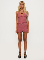 Women's Whimsy Halter Top Red Gingham — Matching Set