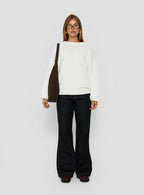 Women's Harmony Balloon Sleeve Knit Sweater White