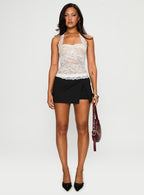Women's Fantasize Lace Halter Top White