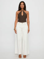 Women's Libbey Hardware Detail Textured Bodysuit Brown