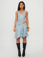 Women's Fayez Top Diagonal Blue Stripe — Matching Set