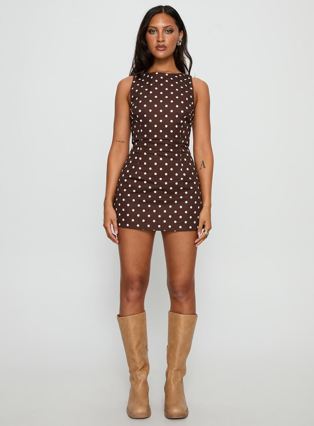 Women's Yumiko Romper Brown Polka Dot