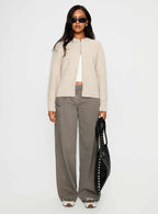 Women's Lexene Zip Through Jumper Oat — Sweater