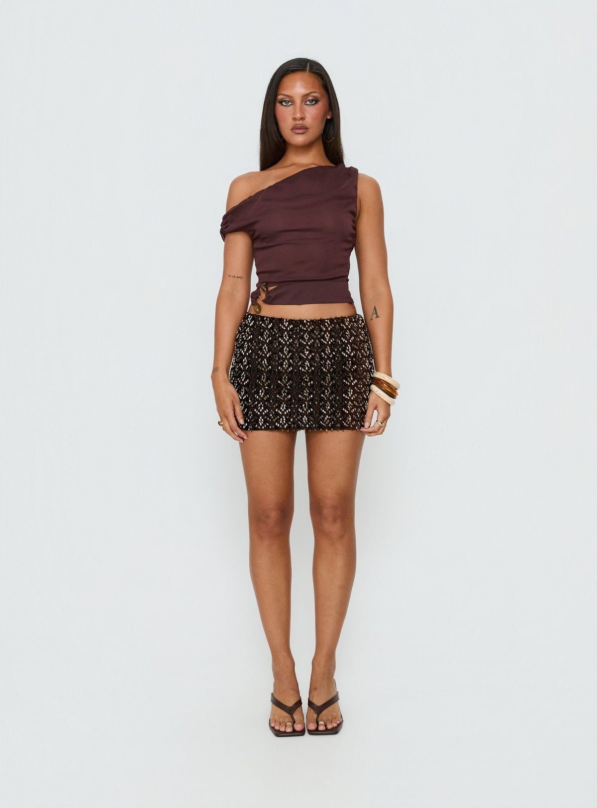 Women's Zaraya Sequin Mini Skirt Brown
