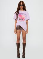Women's Malibu Sunset Oversized Graphic Tee Purple