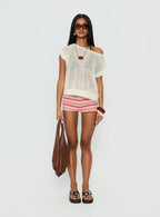 Women's Selinah Terry Towelling Micro Shorts Pink Multi