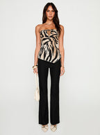 Women's I Wonder Strapless Cut Out Top Tiger
