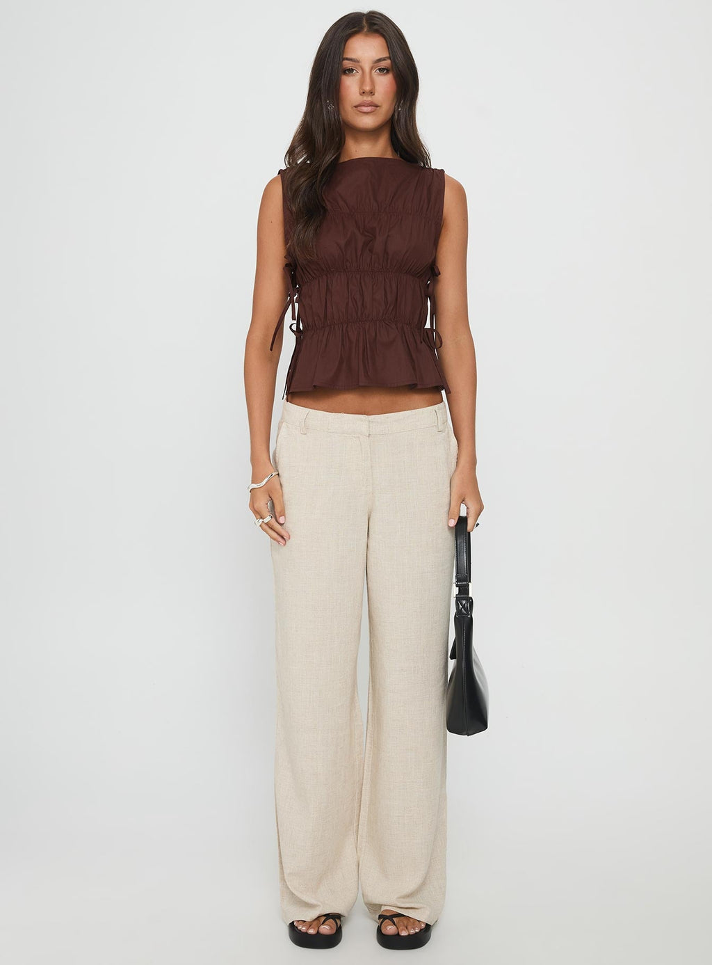 Women's Endless Summers Tie Side Top Chocolate