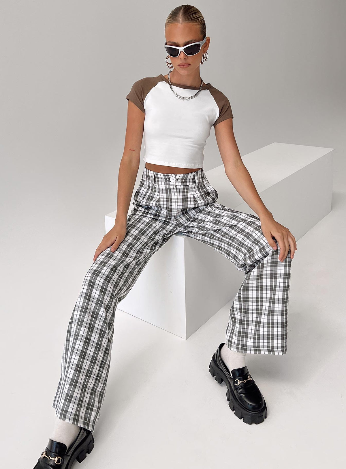 Women's Archer Pants Grey Plaid